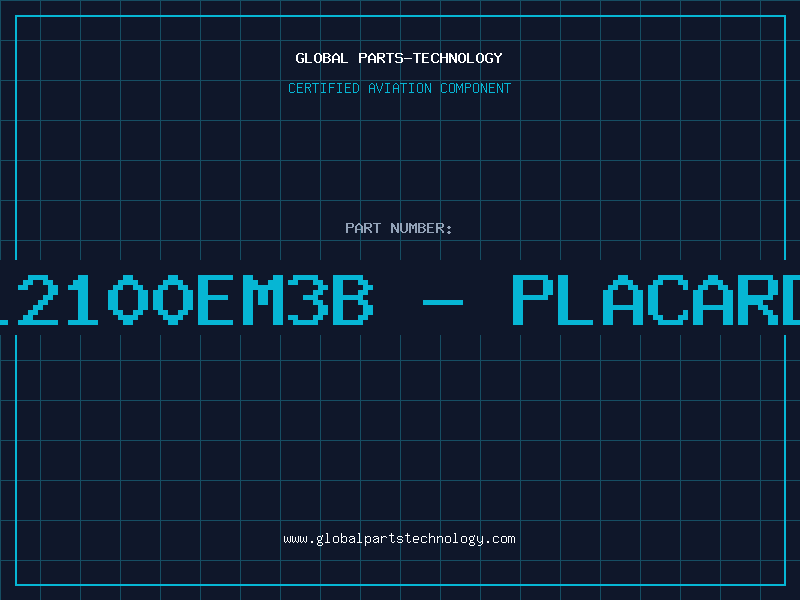 Aviation Part 12100EM3B - PLACARD