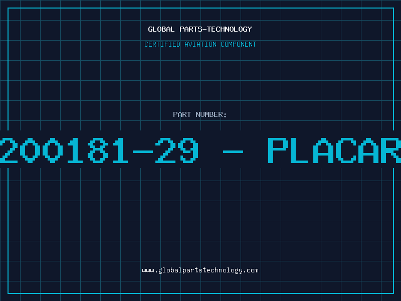 Aviation Part 6200181-29 - PLACARD