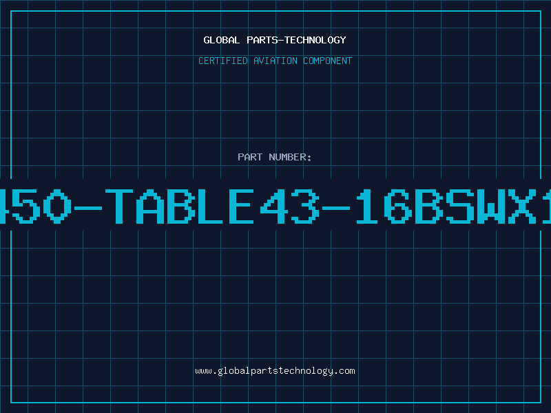 Aviation Part BS450-TABLE43-16BSWX1/2